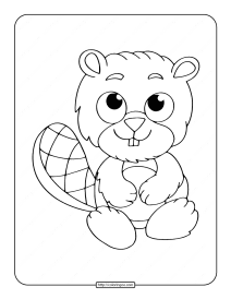 baby beaver coloring page