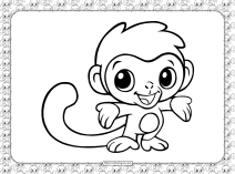 baby monkey coloring page