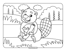 beaver coloring page