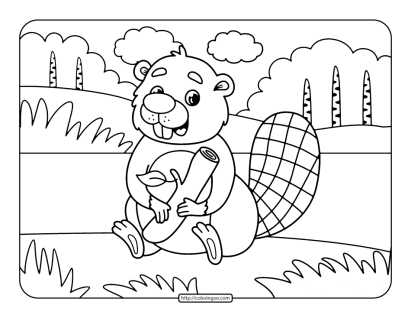 beaver coloring page