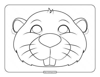 beaver mask coloring page