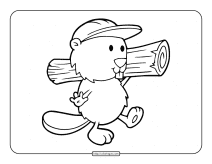 builder beaver coloring page