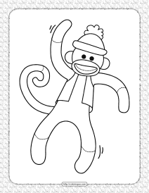 capped monkey coloring page 1