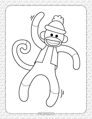 Capped Monkey Coloring Page