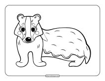 cute badger coloring page