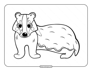 Cute Badger Coloring Page