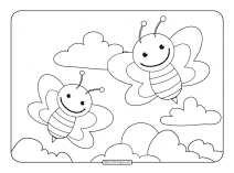 cute bees coloring pages