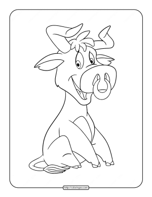 cute bull coloring page