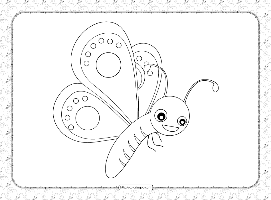 cute butterfly pdf coloring page