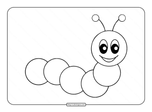 Cute Caterpillar Coloring Page