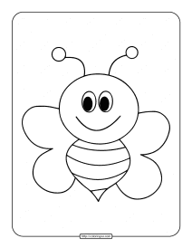 easy bee drawing coloring page