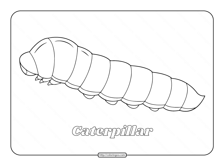 easy caterpillar coloring page