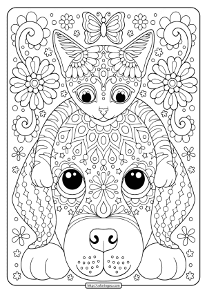Free Printable Cat and Dog Coloring Pages