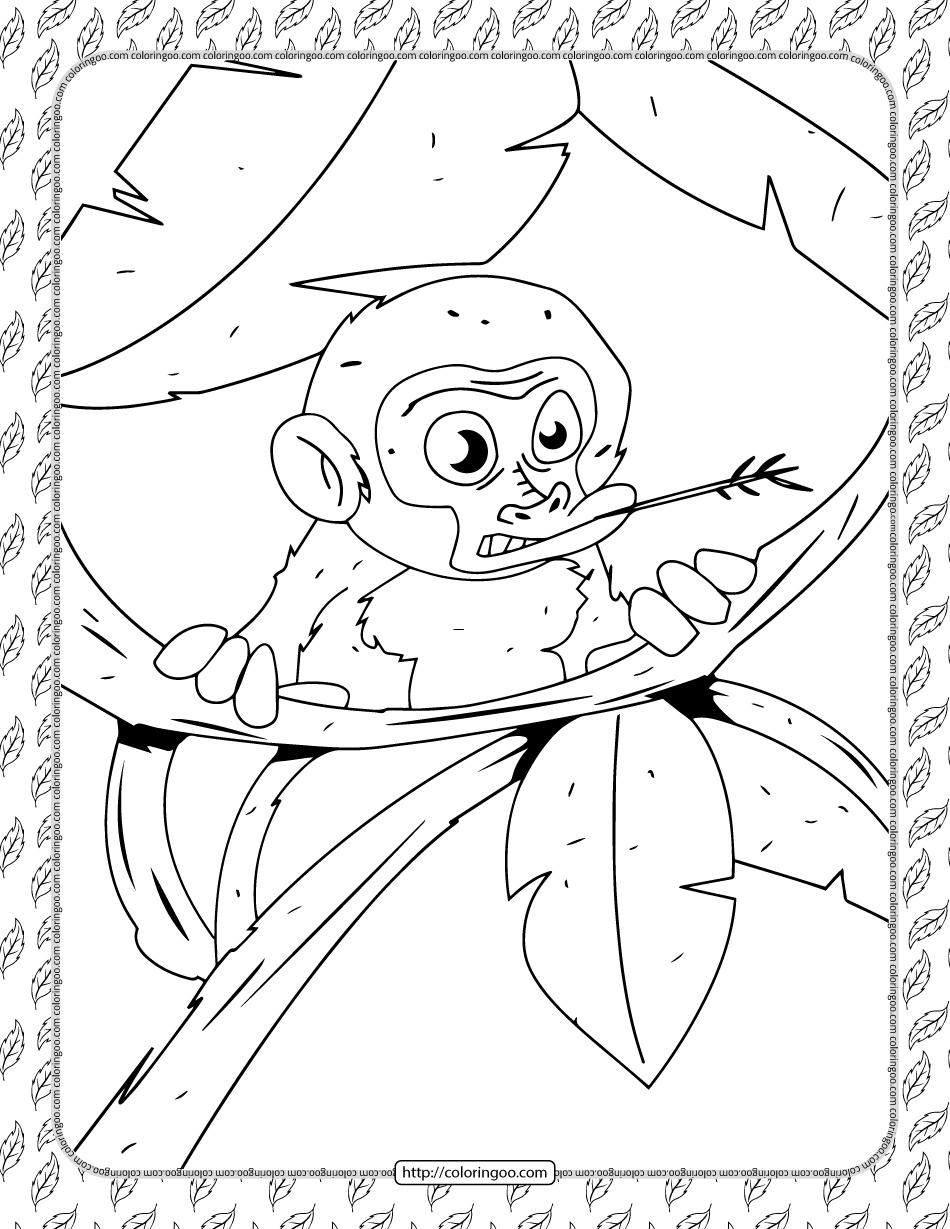 free printable monkey coloring pages