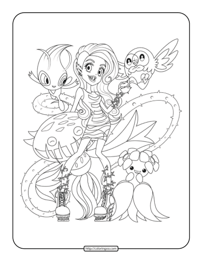 pokemon monster high coloring pages for kids