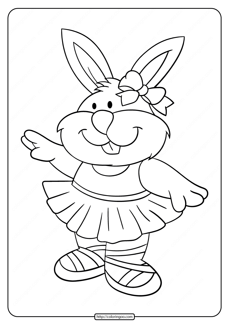 printable ballerina rabbit coloring pages