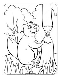 printable beaver coloring page