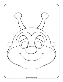 printable bee mask outline coloring page