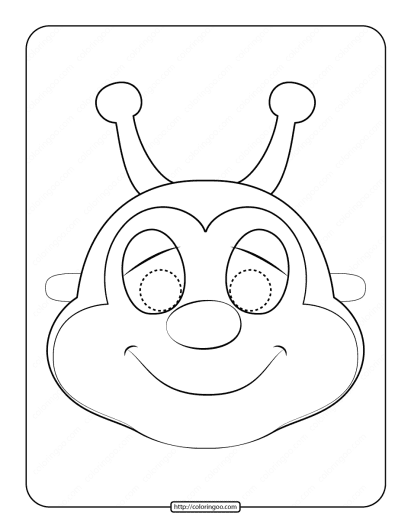 printable bee mask outline coloring page