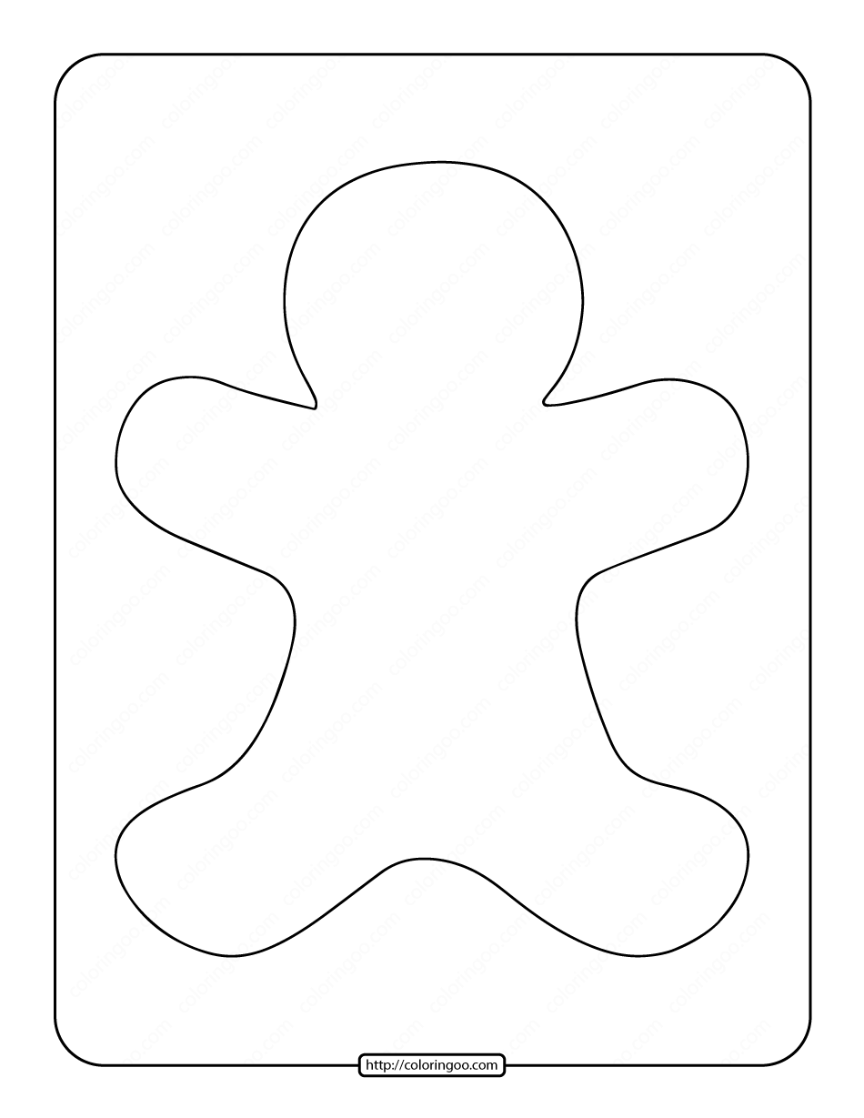 printable blank gingerbread man coloring page