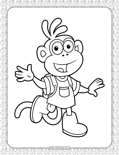 printable boots coloring page