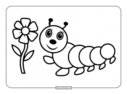 printable caterpillar coloring page for kids