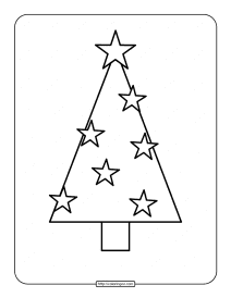 printable christmas tree coloring page 05