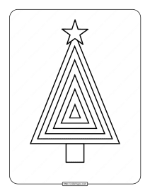 printable christmas tree coloring page 07