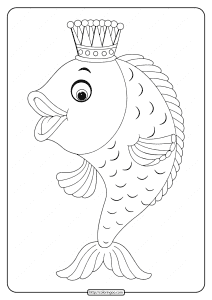 printable fairy tale goldfish coloring page