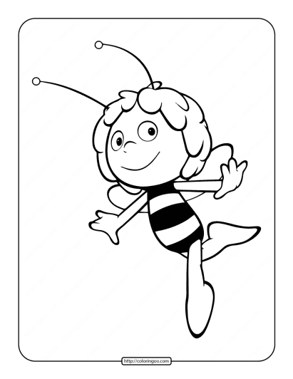 printable maya the bee coloring page