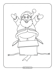 santa claus gift wrap coloring page