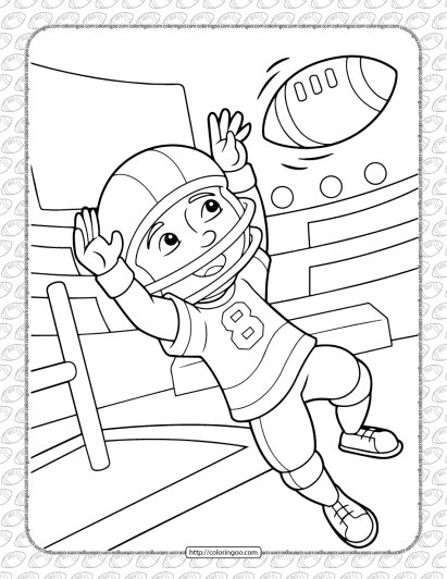 american football player coloring page