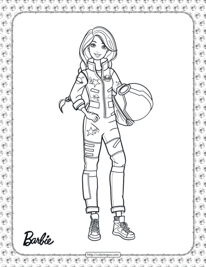 astronaut barbie coloring page