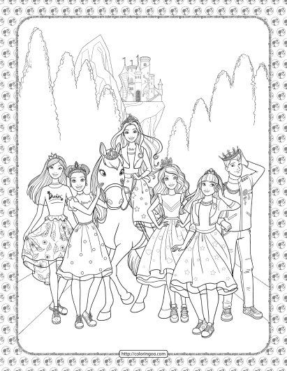 barbie princess adventure coloring page