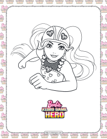 barbie video game hero coloring page