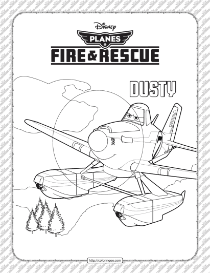 disney planes fire and rescue dusty coloring page