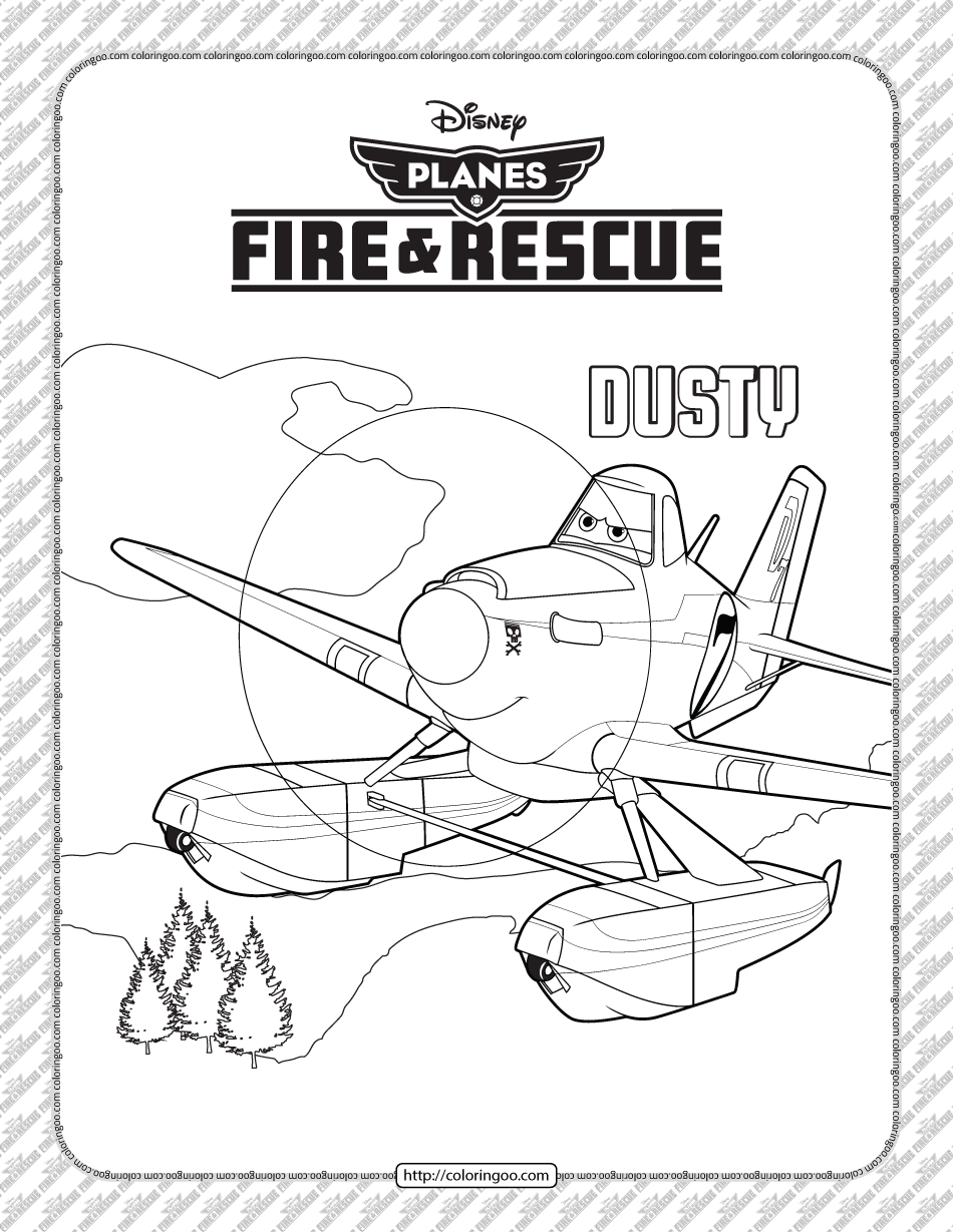 disney planes fire and rescue dusty coloring page