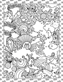 find and color spongebob coloring sheet