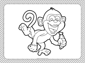 Happy Monkey Coloring Page