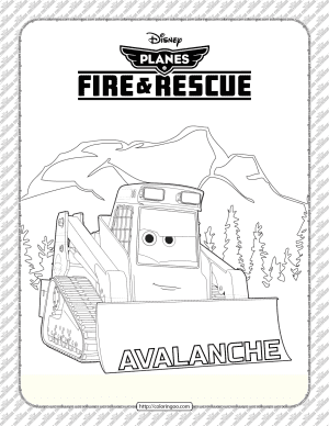 Planes Fire and Rescue Avalanche Coloring Page