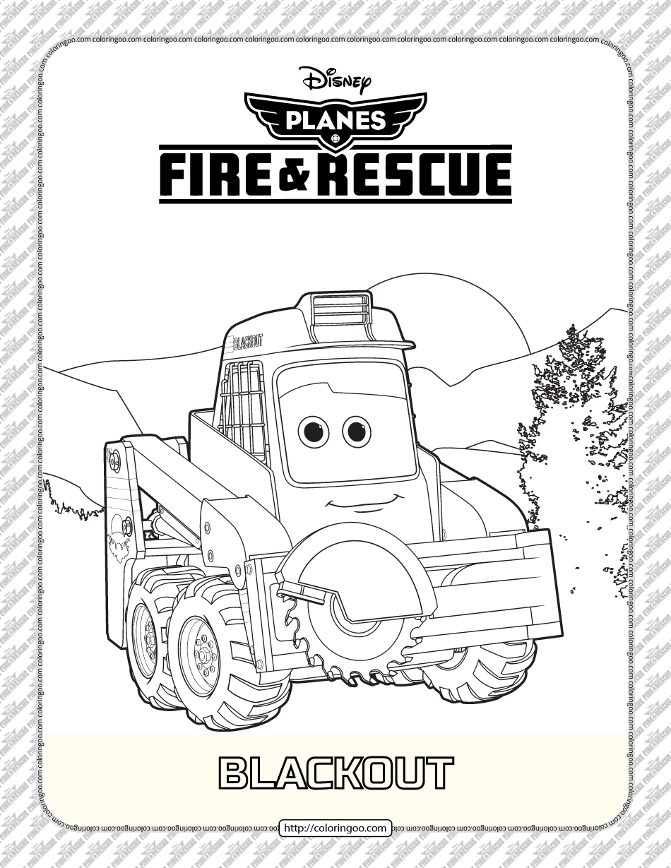 planes fire and rescue blackout coloring page