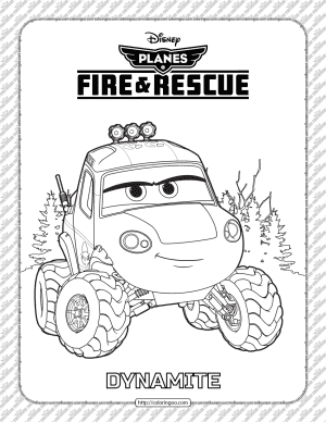 Planes Fire and Rescue Dynamite Coloring Page