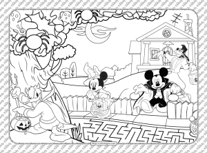 Printable Disney Halloween Activity Coloring Page