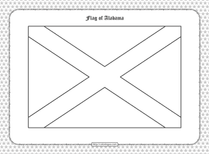 Printable Flag of Alabama Outline Coloring Page