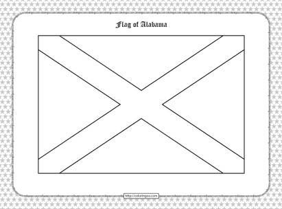 printable flag of alabama outline coloring page