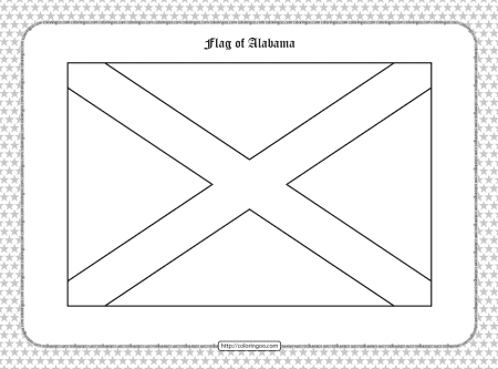 printable flag of alabama outline coloring page