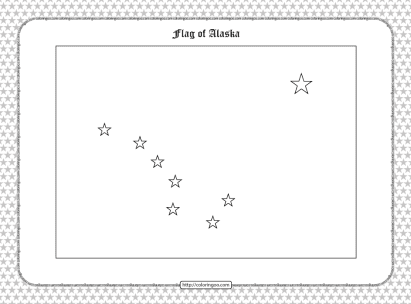 printable flag of alaska outline coloring page