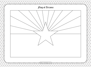 printable flag of arizona outline coloring page