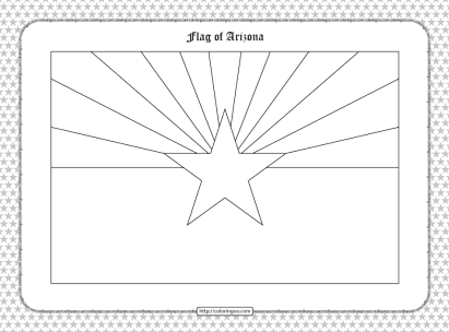 printable flag of arizona outline coloring page