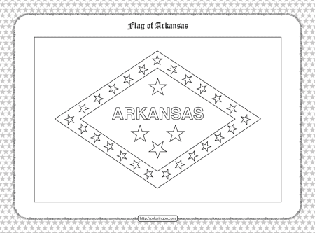 printable flag of arkansas outline coloring page